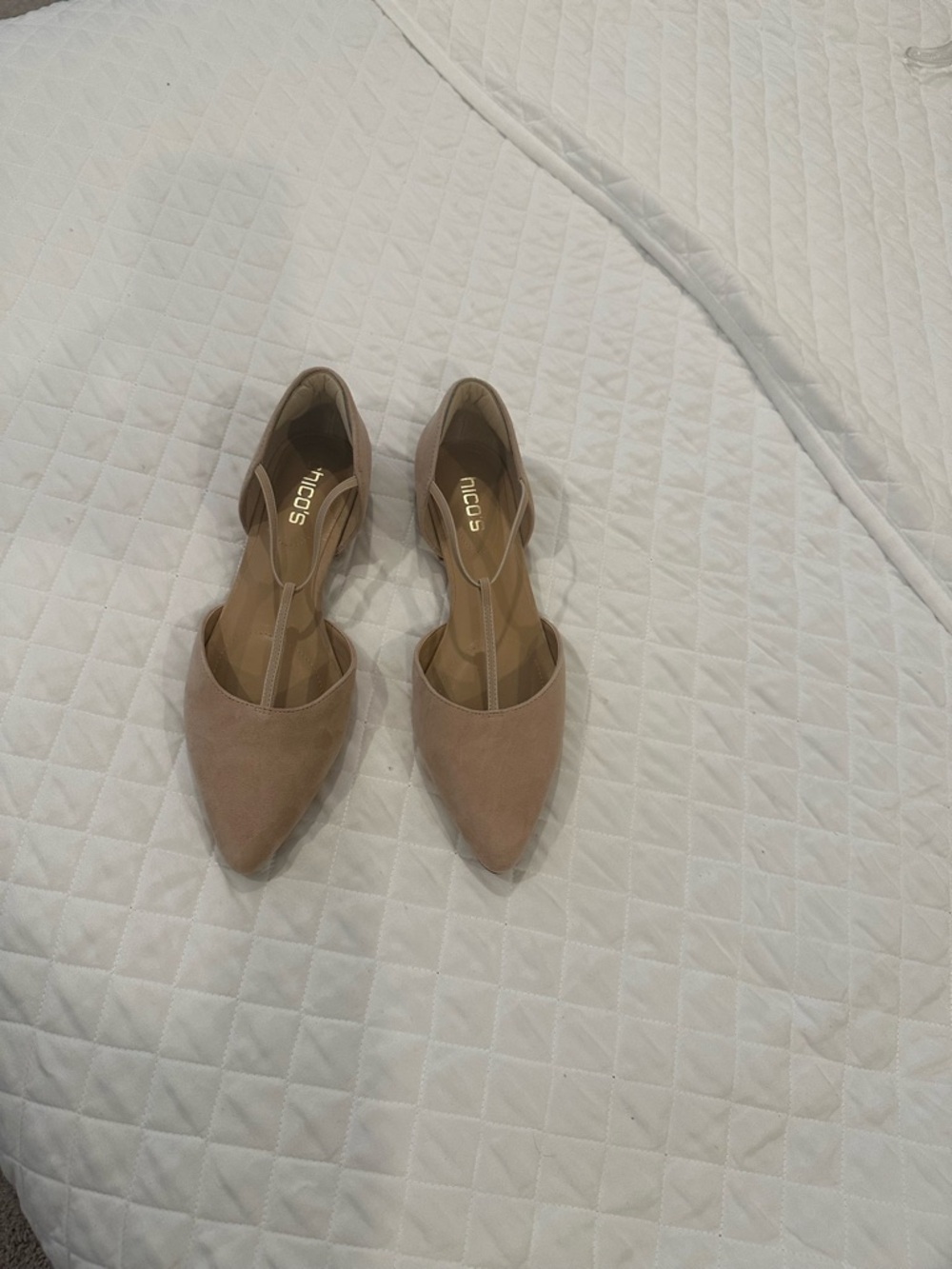 CHICO Pointed Toe D'Orsay Flats in Light-Tan - Picture 1 of 3